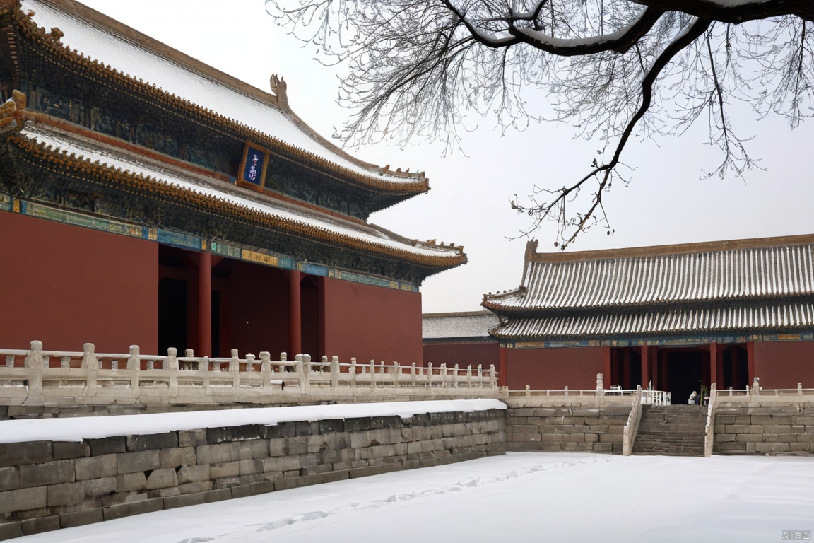 Beijing's Forbidden City, blanketed in snow, exudes a serene majesty. As the flakes fall softly, ancient walls and intricate roofs shimmer. Amidst the tranquility, history whispers secrets of dynasties past.