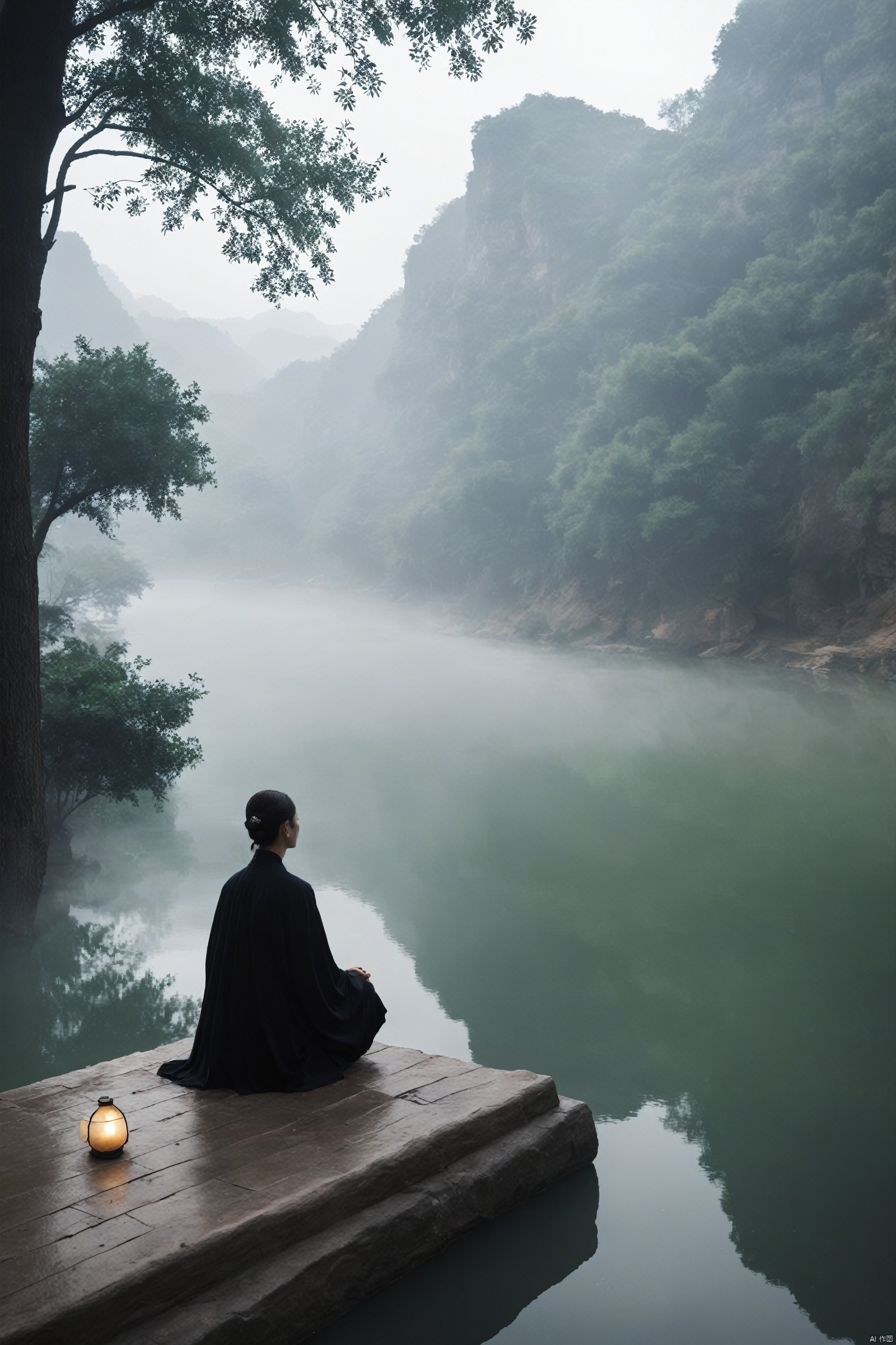 In Ganzhou, Yu Gutan overlooks the tranquil Gan River, a scene captured in surreal photography. Ethereal mists dance upon the water's surface, blending reality with dreams. Amidst this serene ambiance, history whispers secrets of bygone eras.