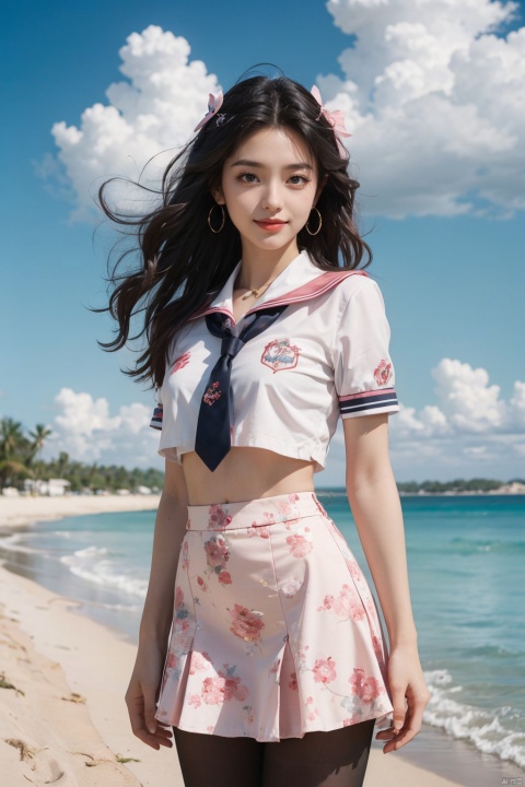  Masterpiece,highest quality,realistic,very fine and fine details,high resolution,8K,
hubg\(haixiaoqiong)\,  cowboy shot,(Good structure), DSLR Quality,Blue sky and white clouds on the beach,(high-detail skin) , 8K ultra-hd, , high quality, high resolution,(photo realistic: 1.3) , sailor senshi uniform,pink bow,pink necktie,pink sailor collar,pinkskirt,black pantyhose, kind smile,HUBG_Film_Texture, HUBG_Rococo_Style(loanword)