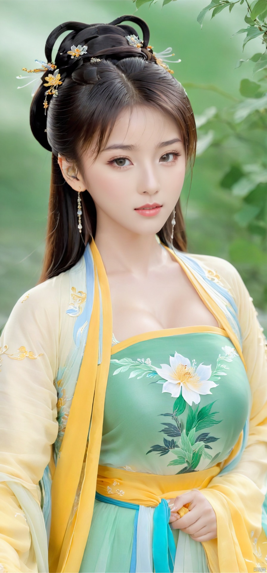  1girl,(((face focus))), ****_female,standing,daxiushan,daxiushan style,hanfu,
((upper_body)),full breasts, (((larger breasts:1.2))),long hair, eyes,Colored pupil,earrings,jewelry,(perfect face), shiny skin, 
(china jiangnan water town style),water, wet, 
masterpiece, best quality,depth of field, cinematic composition, best lighting,light master,RAW photo, dslr, film grain, Fujifilm XT3, night shot, light master, asian, hanfu, GUOFENG