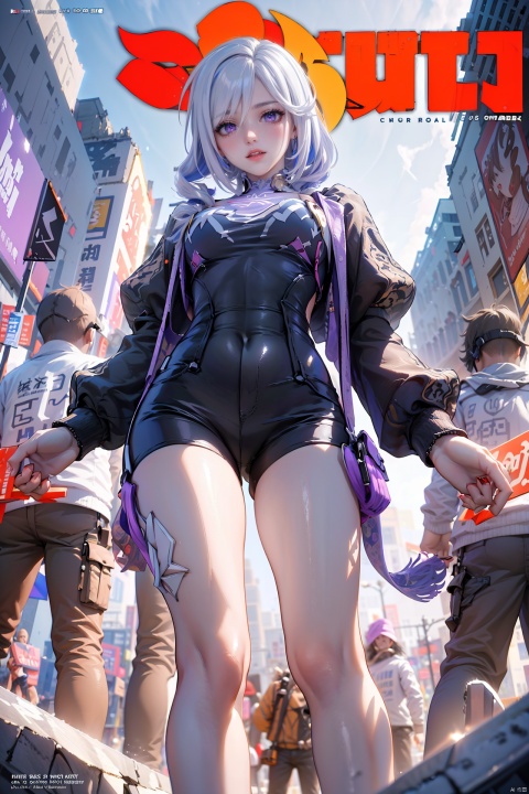  (best quality), (ultra detailed), ((masterpiece)), sfw,consored,illustration, ray tracing,contrapposto, female focus,model,
//////////////////////////
sexy, fine fabric emphasis,wall paper, crowds, fashion, Lipstick, depth of field, street, in public,(Magazine cover:1.2),(title),(Magazine cover-style illustration of a fashionable woman), posing in front of a colorful and dynamic background.  (The text on the cover should be bold and attention-grabbing, with the title of the magazine and a catchy headline)., yutu honkai3rd