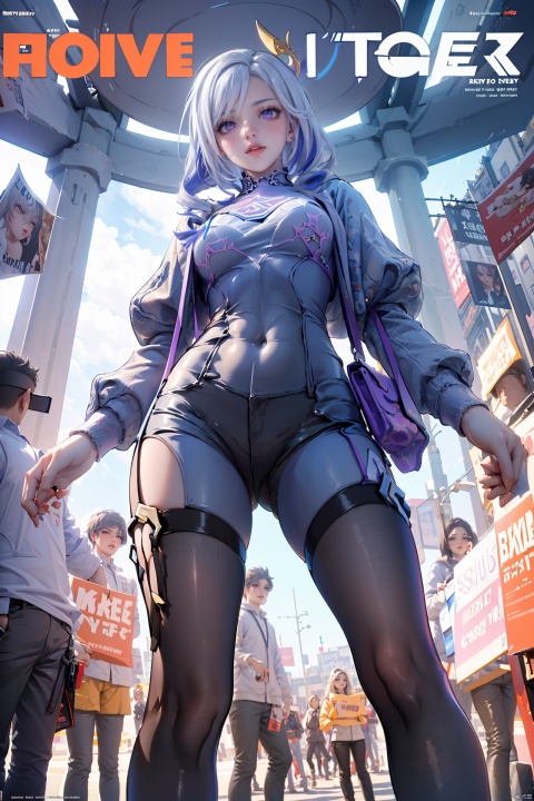  (best quality), (ultra detailed), ((masterpiece)), sfw,consored,illustration, ray tracing,contrapposto, female focus,model,
//////////////////////////
sexy, fine fabric emphasis,wall paper, crowds, fashion, Lipstick, depth of field, street, in public,(Magazine cover:1.2),(title),(Magazine cover-style illustration of a fashionable woman), posing in front of a colorful and dynamic background.  (The text on the cover should be bold and attention-grabbing, with the title of the magazine and a catchy headline)., yutu honkai3rd