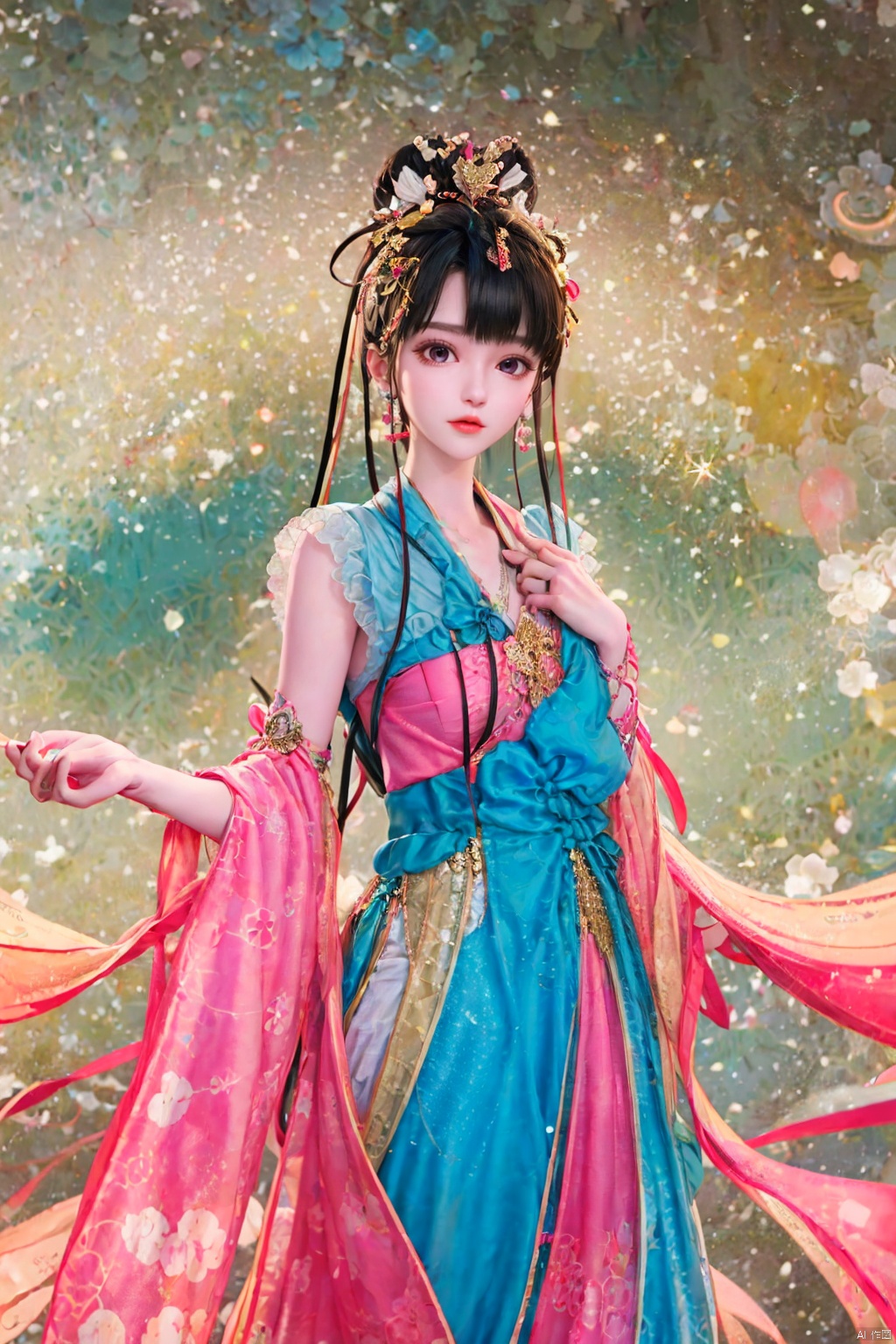 （ desert）Background,masterpiece, best quality, realistic, Highly detailed, simple background,yue,1girl, solo, yue , hair ornament , hanfu, 1girl, yue , hair ornament , hanfu