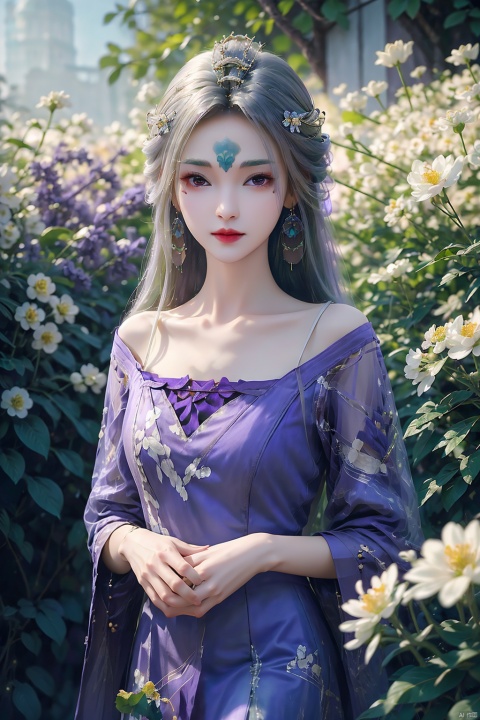  White Flower,(purple dress:1.5),Daisy,blurry_foreground,blurry_background,1girl, wearing wedding dress, lotus leaf, best quality, master, (full body:1), highres, pretty face, hair accessories, (middle chest: 1.8) (solo:1), looking at viewer, lips, dress, heal order, necklace, jewelry, (ridiculous long hair: 1.4), earrings, hanfu, architecture, East Asian architecture, hanfu, ( Realism:1.5), Super High Resolution, Best Quality, Shameful Blush, Hair Strands, Arms Behind, (Expressive Hair:1.4) ,Perfect Body Proportions,
,baihuaniang,1 girl,{{{mature female}}},{large breast},purple china dress,light smile,yifu,yuzu,blue dress,purple dress,purple chinese dress,hair ornament,white sex dress,YUNY, 1girl, tiandunv, （White hair：2）, tiandunv, xiaoyixian