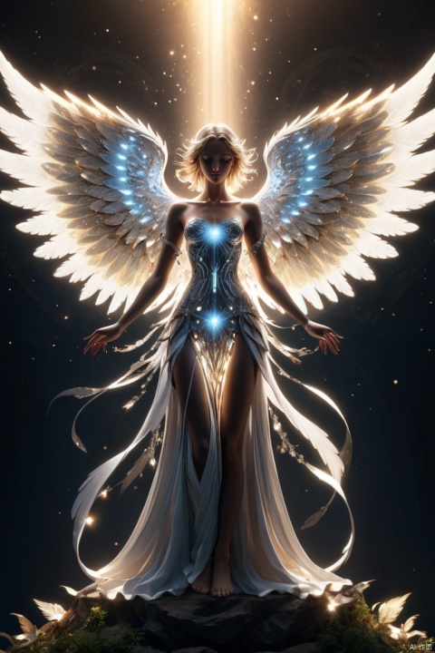 silhouette angel, magestic wings, incredibly beautiful earth, diamonds caustics, ultra-detailed, dynamic lighting, enhance, intricate, (best quality, masterpiece, Representative work, official art, Professional, unity 8k wallpaper:1.3)
