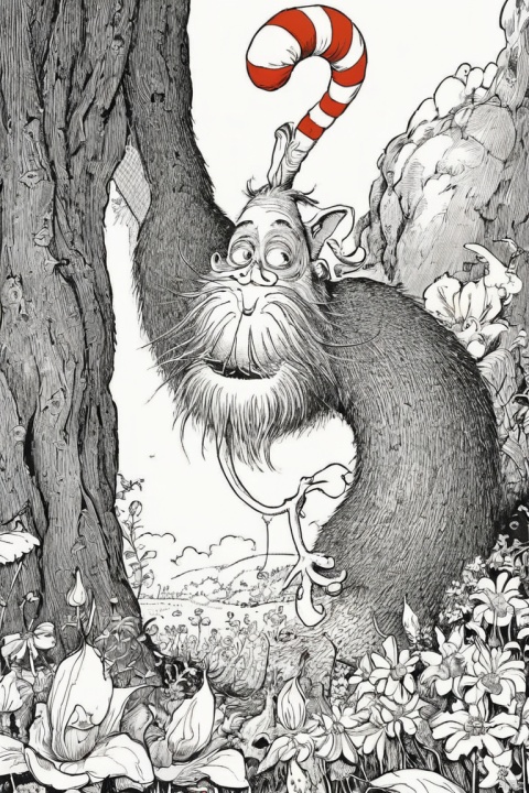 by dr seuss, (masterpiece, best quality, perfect composition, very aesthetic, absurdres, ultra-detailed, intricate details, Professional, official art, Representative work:1.3)