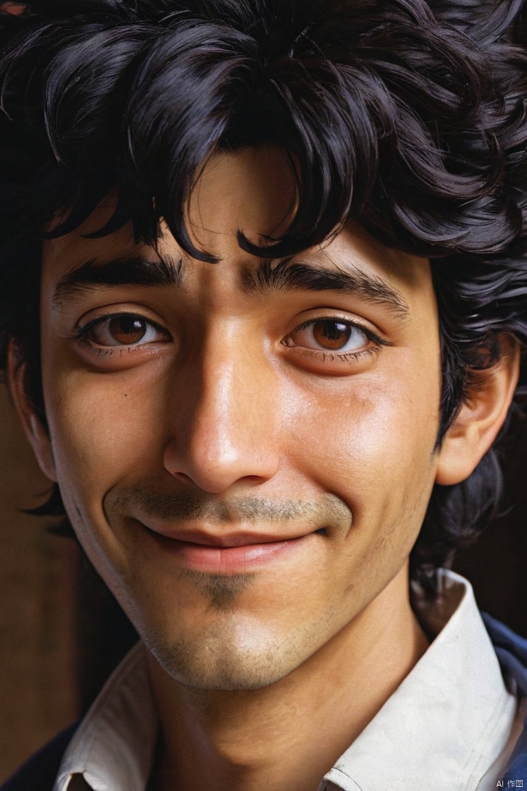  boy, Spike Spiegel, Cowboy Bebop, brown eyes, smile, black hair, cbbebop, cbbebop spaceship, retro artstyle, 1990s style, oldest, disheveled hair, (masterpiece, best quality, perfect composition, very aesthetic, absurdres, ultra-detailed, intricate details, Professional, official art, Representative work:1.3)