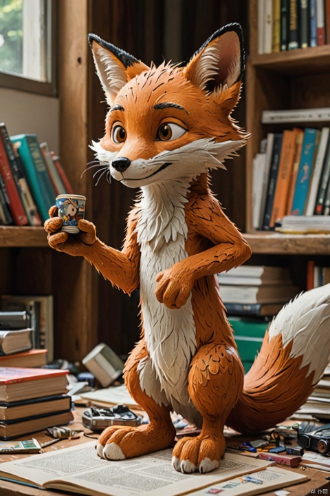 by Bill Watterson, fox, (best quality, masterpiece, Representative work, official art, Professional, Ultra intricate detailed, 8k:1.3)