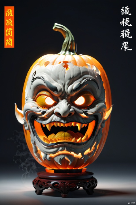 jack-o'-lantern designed by Qi Baishi, octane render, (best quality, masterpiece, Representative work, official art, Professional, 8k:1.3)