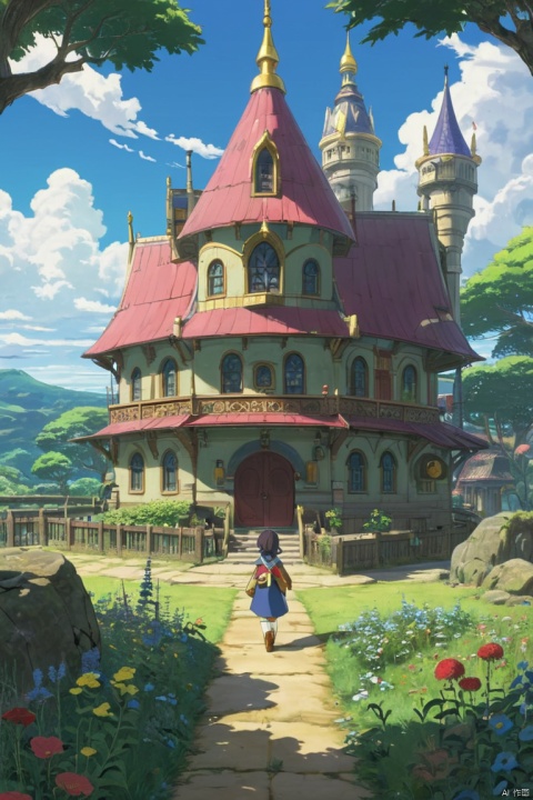 girl, solo, game "Ni no Kuni 2：Revenant Kingdom", Studio Ghibli Style, outdoors, (masterpiece, best quality, perfect composition, very aesthetic, absurdres, ultra-detailed, intricate details, Professional, official art, Representative work:1.3)