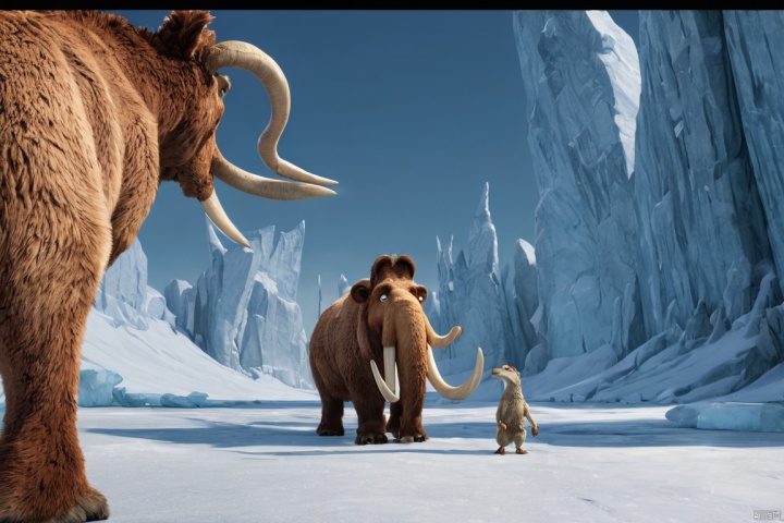 ultra-wide angle, "Ice Age", (masterpiece, best quality, perfect composition, very aesthetic, absurdres, ultra-detailed, intricate details, Professional, official art, Representative work:1.3)

