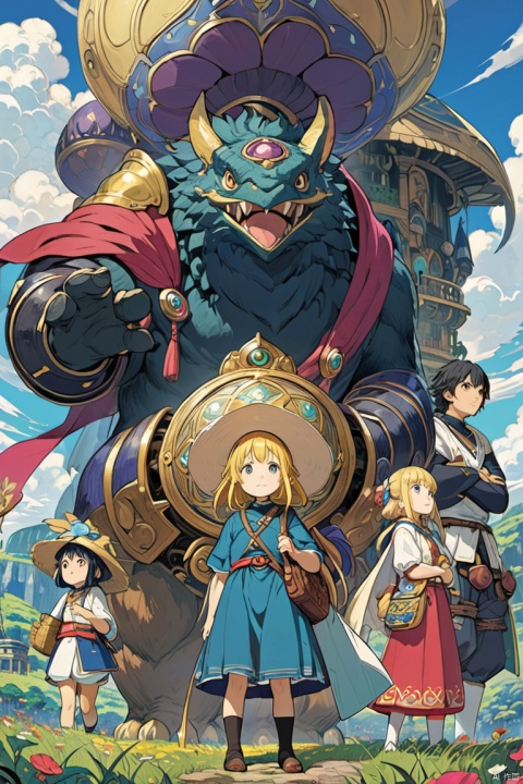 game "Ni no Kuni 2：Revenant Kingdom", Studio Ghibli Style, (masterpiece, best quality, perfect composition, very aesthetic, absurdres, ultra-detailed, intricate details, Professional, official art, Representative work:1.3)