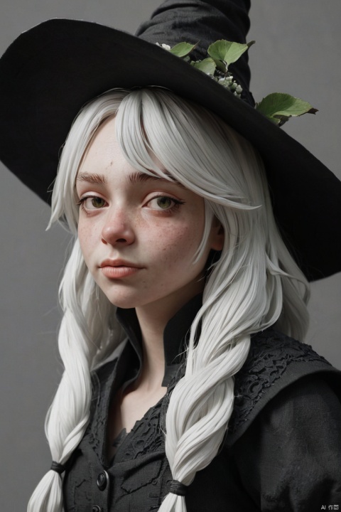 a fantasy witch character in the style of goblin academia, dappled, realist fine details, nerdcore, white and black, city portraits, les nabis, (masterpiece, best quality, perfect composition, very aesthetic, absurdres, ultra-detailed, intricate details, Professional, official art, Representative work:1.3)
