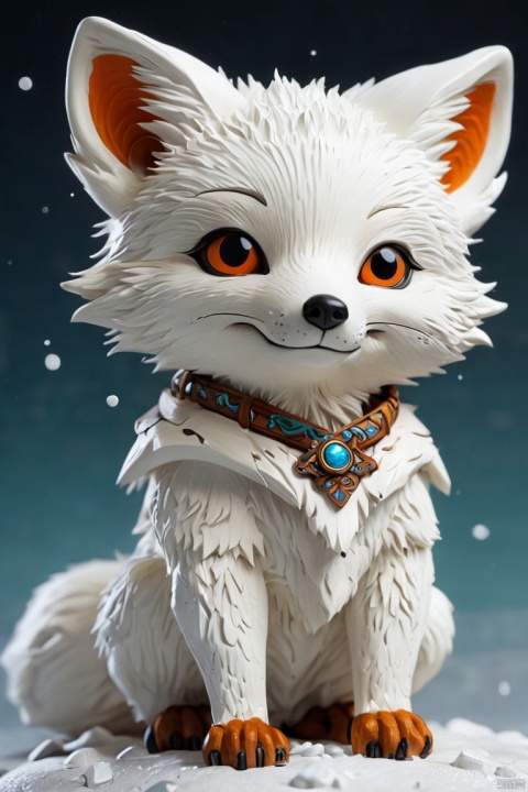 white fox by Skottie Young, arctic, (best quality, masterpiece, Representative work, official art, Professional, Ultra intricate detailed, 8k:1.3)
