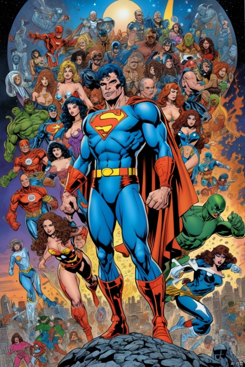 by george perez, (best quality, masterpiece, Representative work, official art, Professional, Ultra detailed, 8k:1.3)