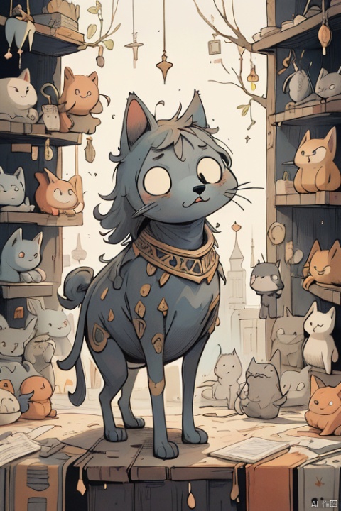 cute Cat Knight, Fairy Tales, (masterpiece, best quality, perfect composition, very aesthetic, absurdres, ultra-detailed, intricate details, Professional, official art, Representative work:1.3)