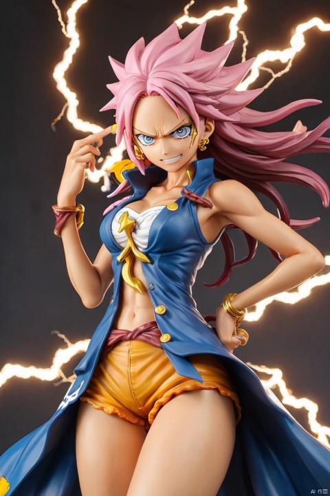 anime style, ONE PIECE, Lightning bolts, (best quality, perfect masterpiece, Representative work, official art, Professional, high details, Ultra intricate detailed:1.3)