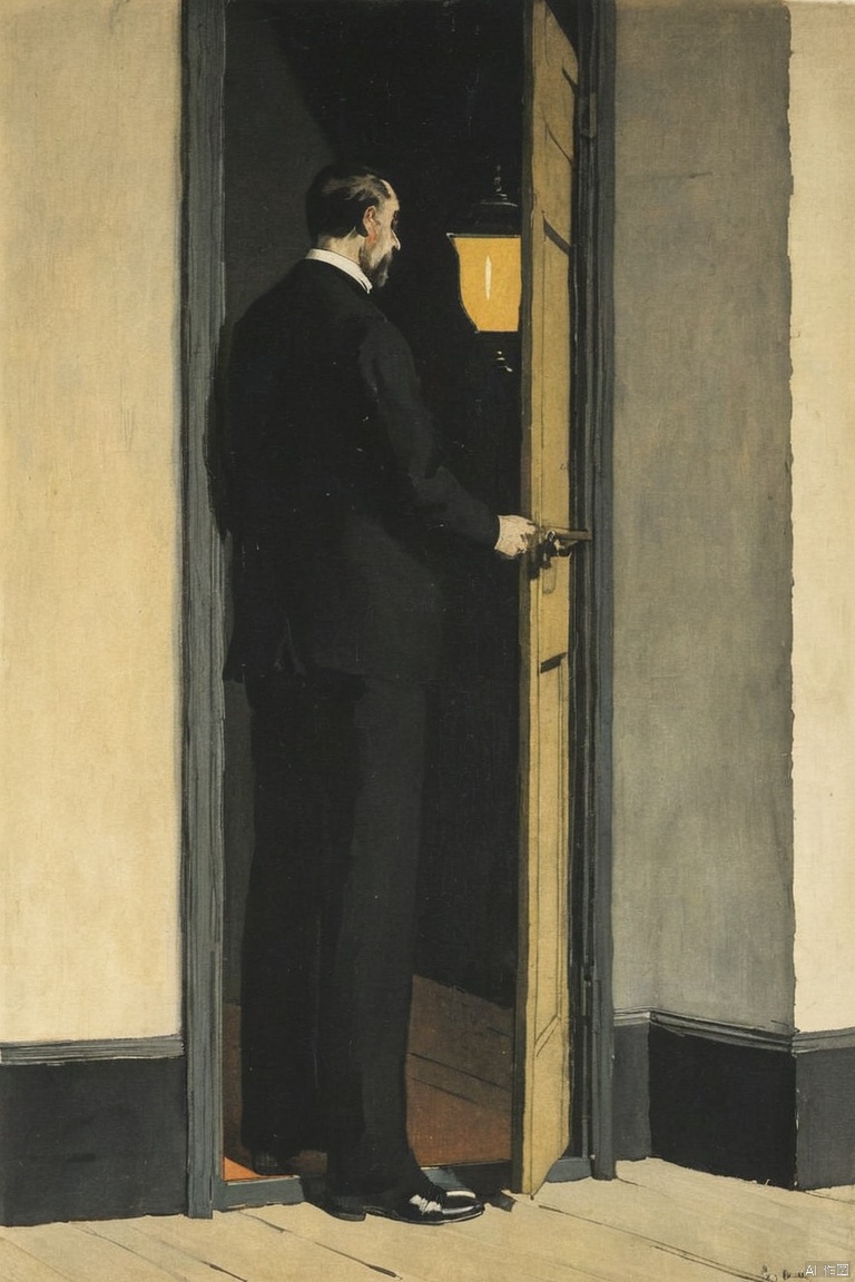 by Leon Spilliaert, (masterpiece, best quality, perfect composition, very aesthetic, absurdres, ultra-detailed, intricate details, Professional, official art, Representative work:1.3)