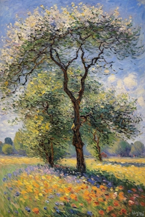 (by Claude Monet style:1.5), (wind blown trees in the style of impression, inviting:0.5), (masterpiece, best quality, perfect composition, very aesthetic, absurdres, ultra-detailed, intricate details, Professional, official art, Representative work:1.3)