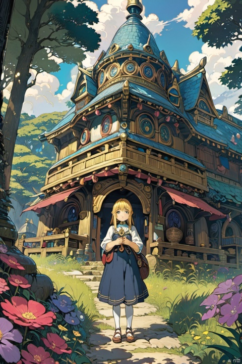 girl, solo, game "Ni no Kuni 2：Revenant Kingdom", Studio Ghibli Style, outdoors, (masterpiece, best quality, perfect composition, very aesthetic, absurdres, ultra-detailed, intricate details, Professional, official art, Representative work:1.3)