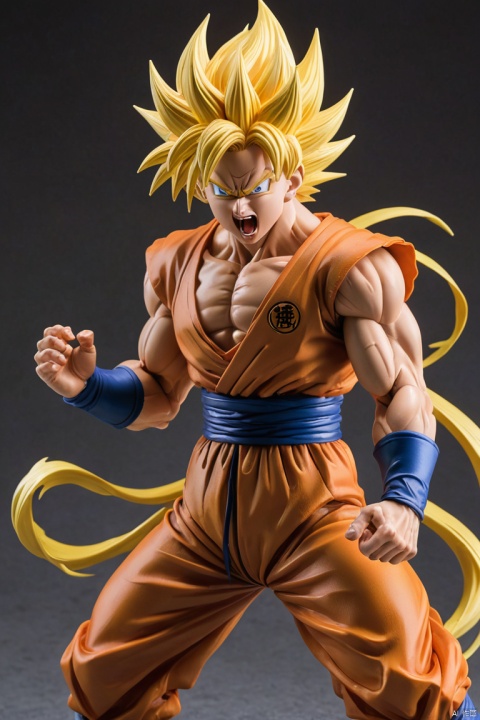 anime style, DragonBall, super Saiyan Scream, (best quality, perfect masterpiece, Representative work, official art, Professional, high details, Ultra intricate detailed:1.3)