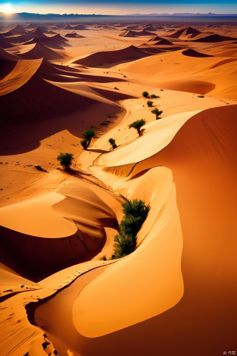 In the process of crossing the Sahara over 400 kilometers from Oualata in Mauritania to Tihit,See a geological wonder of a desert canyon carved by wind and sand, enhance, intricate, (best quality, masterpiece, Representative work, official art, Professional, unity 8k wallpaper:1.3)