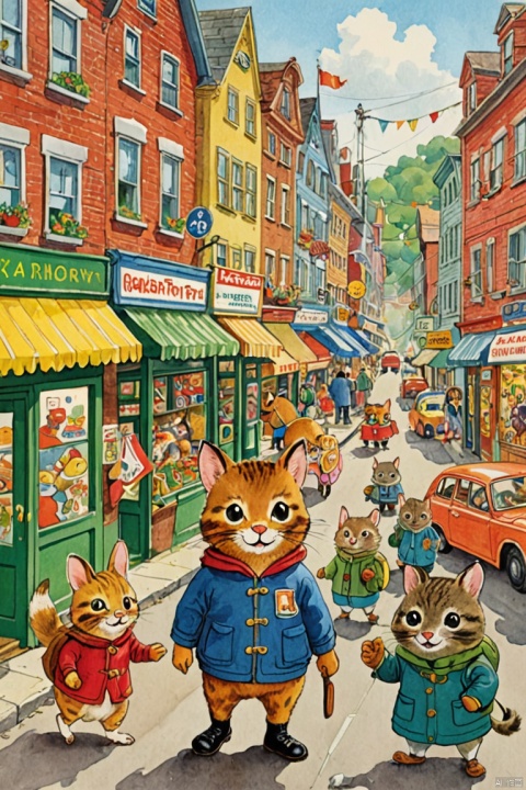 by Richard Scarry, (best quality, masterpiece, Representative work, official art, Professional, Ultra intricate detailed, 8k:1.3)