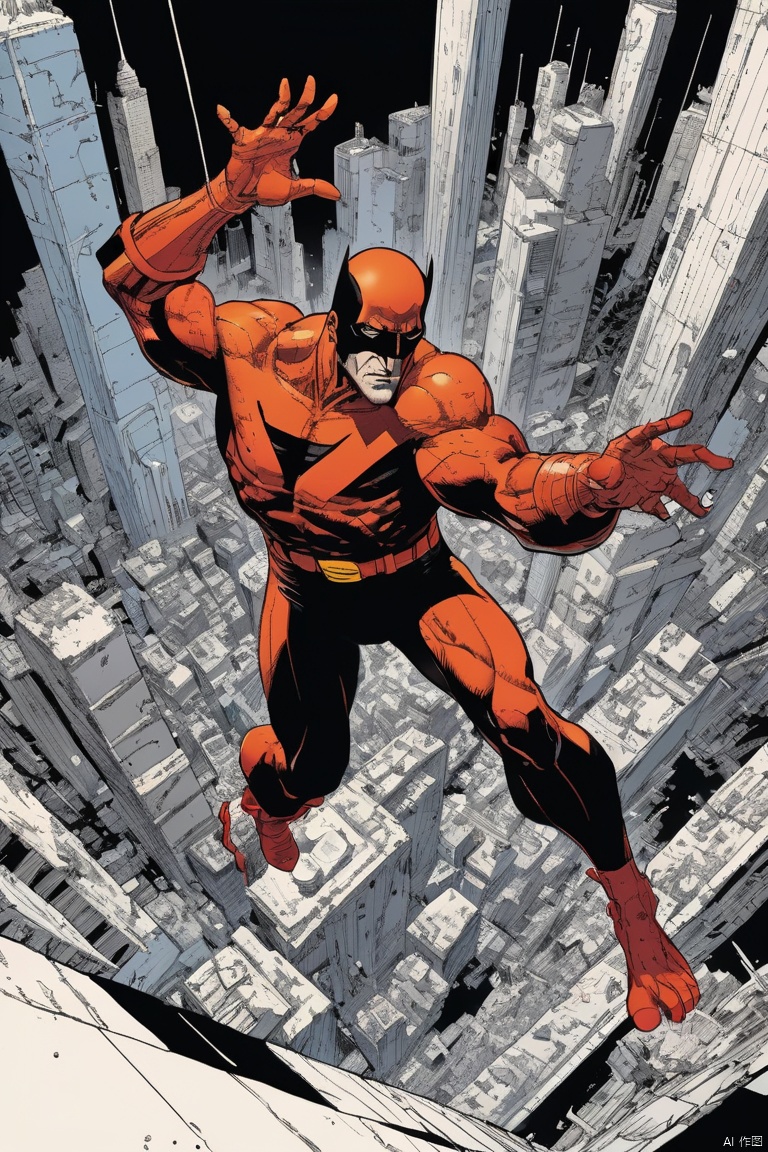 Frank Miller comic style, After the end of the world, top view, (masterpiece, best quality, perfect composition, very aesthetic, absurdres, ultra-detailed, intricate details, Professional, official art, Representative work:1.3)