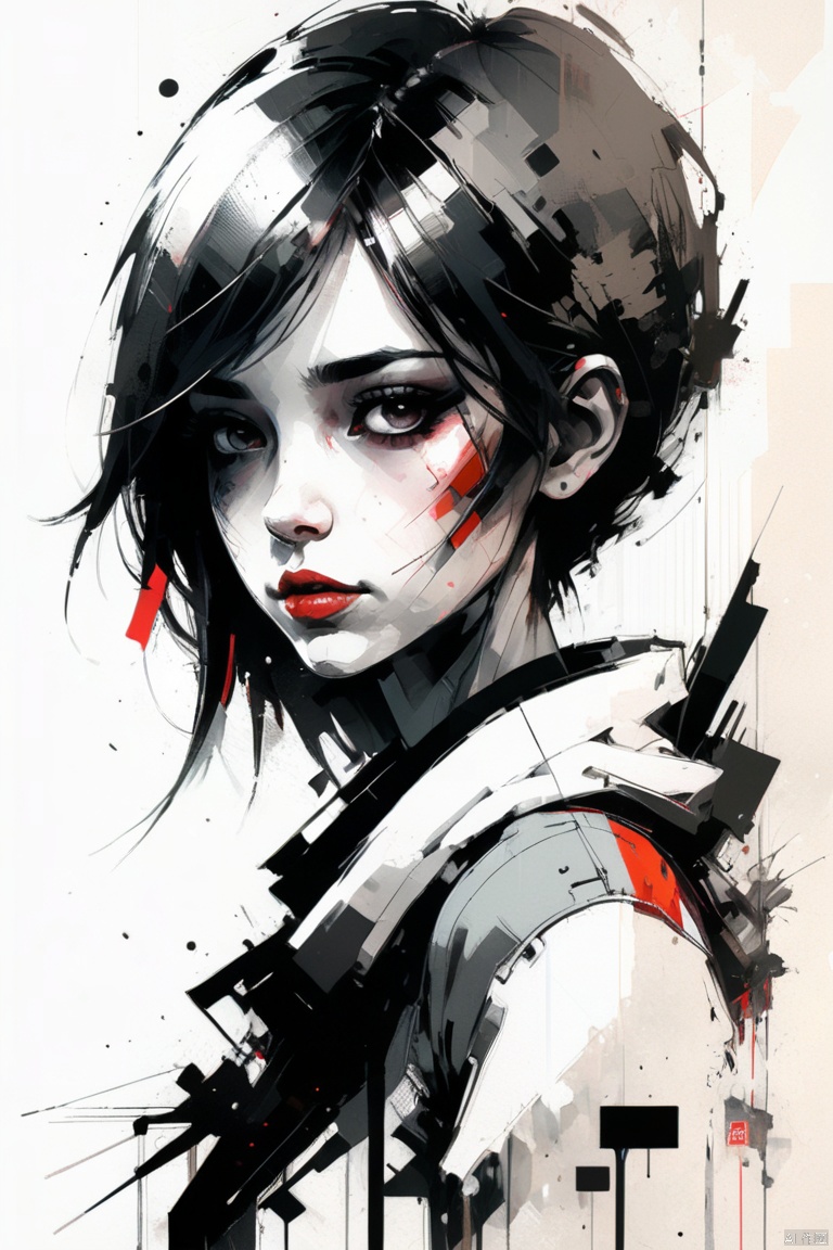 1girl, by Russ Mills, best quality, masterpiece, 8k