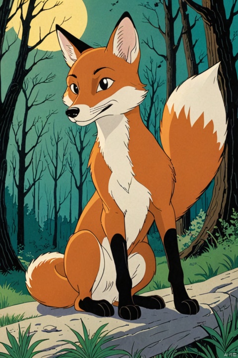 by Tex Avery, fox, (best quality, masterpiece, Representative work, official art, Professional, Ultra intricate detailed, 8k:1.3)