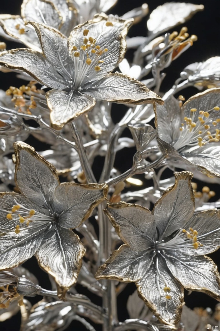 (Tyndall Effect:1.4), Fire Tree Silver Flower, (best quality, masterpiece, Representative work, official art, Professional, Ultra intricate detailed, 8k:1.3)