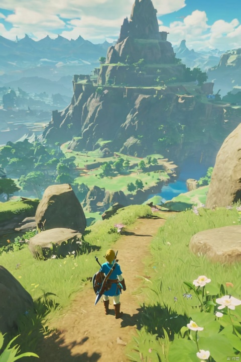 Dive into the Game World, photo, game-style filters of The Legend of Zelda, Breath of the Wild, (masterpiece, best quality, perfect composition, very aesthetic, absurdres, ultra-detailed, intricate details, Professional, official art, Representative work:1.3)