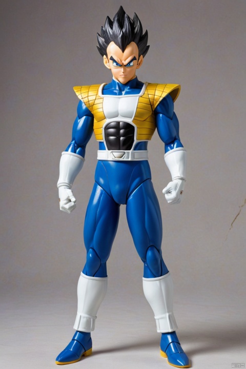 Vegeta from Dragon Ball Z, Retro style, full body. fashion cloth, (best quality, perfect masterpiece, Representative work, official art, Professional, high details, Ultra intricate detailed:1.3)