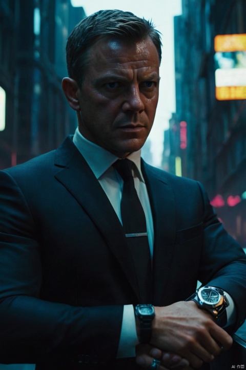 Secret Agent Theme, Espionage Mastery, the essence of stealth and intrigue, a scene straight out of a spy thriller, a figure cloaked in shadows with glimpses of a tailored suit, high-tech gadgets on a wrist, a glint of light reflecting off a sophisticated watch, eyes scanning the environment with tactical precision, a backdrop of a neon-lit cityscape at night, the aura of danger and charisma, cyberpunk vibes, a mix of James Bond suaveness and Jason Bourne's intensity, rendered in a cinematic style reminiscent of a frame from a John le Carré adaptation, hyperrealistic textures, dynamic lighting, and a tense atmosphere that's palpable, created with the skill of a concept artist from a AAA espionage game studio, (best quality, masterpiece, Representative work, official art, Professional, Ultra intricate detailed, 8k:1.3)