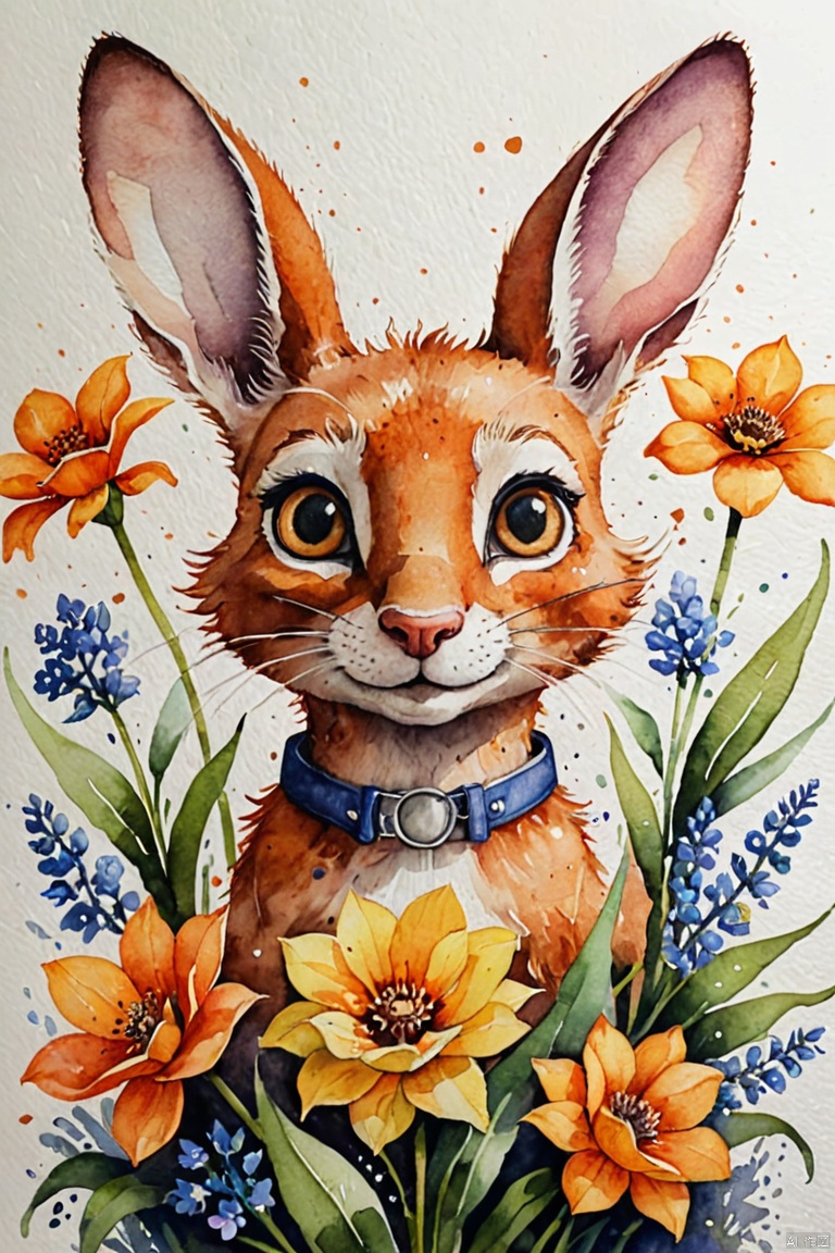 (Watercolor painting:1.4), Flowers, (inspired by Zootopia:0.4), chiaroscuro, symmetrical, (best quality, perfect masterpiece, Representative work, official art, Professional, high details, Ultra intricate detailed:1.3)