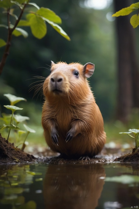 a cute capybara, by Bjarke Ingels and Joel Robison, (masterpiece, best quality, perfect composition, very aesthetic, absurdres, ultra-detailed, intricate details, Professional, official art, Representative work:1.3)