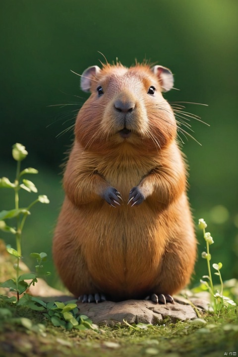 a cute capybara, by Studio Ghibli and joel robison style, (masterpiece, best quality, perfect composition, very aesthetic, absurdres, ultra-detailed, intricate details, Professional, official art, Representative work:1.3)