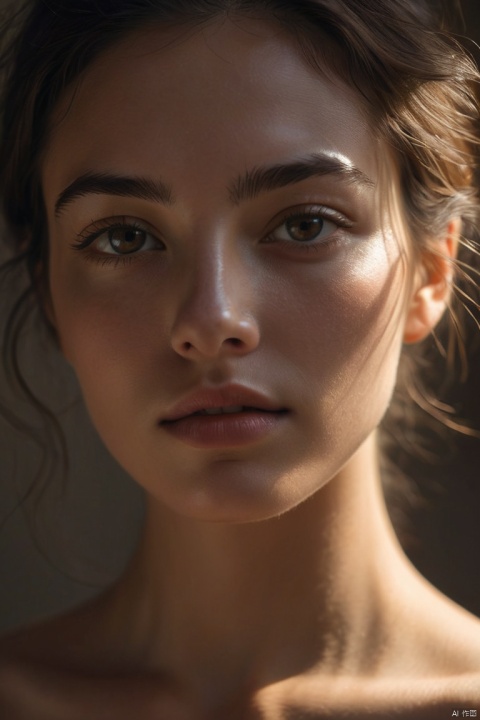 A mesmerizing close-up portrait of a woman portrayed in a single artwork piece, where light and shadow are used to create a sense of depth and drama. Soft, diffused lighting bathes her features in a flattering glow, while carefully placed shadows add definition and contour to her face. Multiple image exposures are employed to capture the intricate textures of her skin and hair, as well as the subtle nuances of her expression. Each exposure is meticulously blended to create a seamless portrait that captures her essence with breathtaking realism. Photography, utilizing a high-resolution digital camera with a prime lens to capture fine details and subtle nuances, The resulting image is a masterpiece of portraiture, with 4K wallpaper quality and ultra-realistic colors that bring the subject to life, (masterpiece, best quality, perfect composition, very aesthetic, absurdres, ultra-detailed, intricate details, Professional, official art, Representative work:1.3)