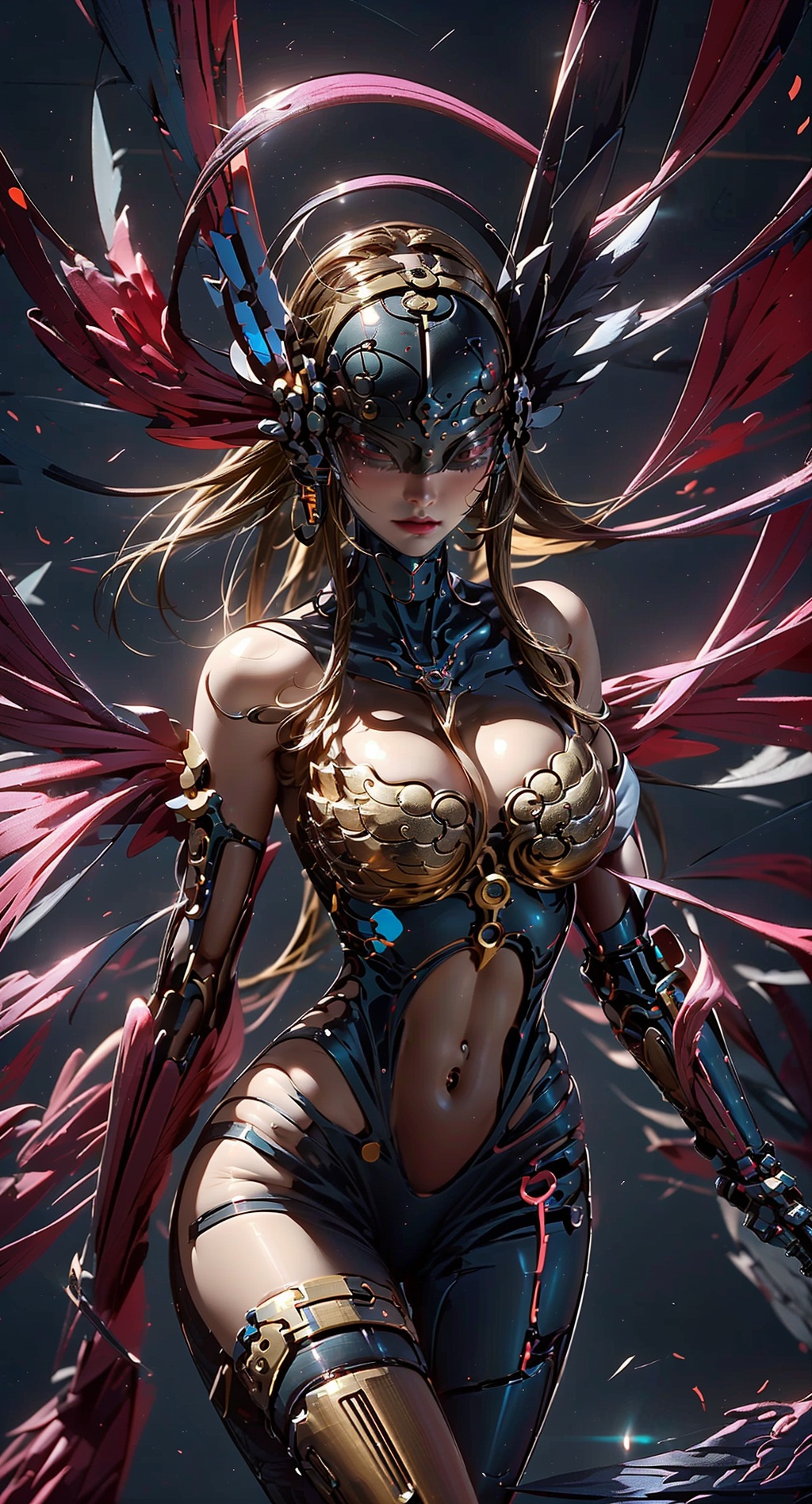  High quality, game CG, wallpaper,1girl, best quality, looking at the audience,(mechanical parts),Mechanical arm,cyberpunk, samurai sword, mechanical body,china dress,tutuhh,Tightlatexclothing,necktie,原神,治疗, ROBOT