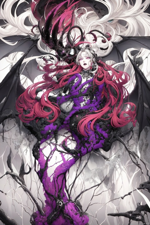  Envision a scene where the demons, having conquered heaven, now revel in their victory. The colors are dark and twisted, with the demons' forms contorted in expressions of cruel delight as they defile the once holy ground of the celestial realm., zgct color, 1girl, best quality