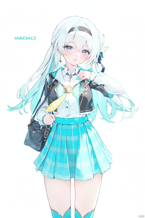  masterpiece, best quality,1girl, alternate costume, solo, bag, looking at viewer, blush, plaid, charm (object), bag charm, bangs, contemporary, sidelocks, jewelry, character name, female woman, white background, 
\\\\\\\\\
nai3, masterpiece, best quality,1girl, school uniform, alternate costume, solo, skirt, bag, necktie, multicolored hair, looking at viewer, blush, plaid skirt, school bag, plaid, charm (object), bag charm, sidelocks, jewelry, pleated skirt, green skirt, white shirt, green necktie, collared shirt, character name, female child, white background,school_uniform,school_girl,school_uniforms,
\\\\\\\\\\\,
liuying,1girl,blue eyes,hairband,long hair,black hairband,
,revealing clothes