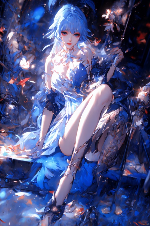  (masterpiece, best quality, best shadow,official art, correct body proportions, Ultra High Definition Picture,master composition),(bust:1.4), (backlight), 
//////
ganyu,1girl,solo,blue hair,ahoge,horns,with a little bell around his neck,detached sleeves, sidelocks,alternate costume,metallic white flower hair accessories,bangs,hair between eyes,bare shoulders,long hair,dress, sexy, plump, 
//////
(dark background), light, 
//////
1girl,cute girl, Metal_wing, masterpiece, ganyu, tattoo on stomach