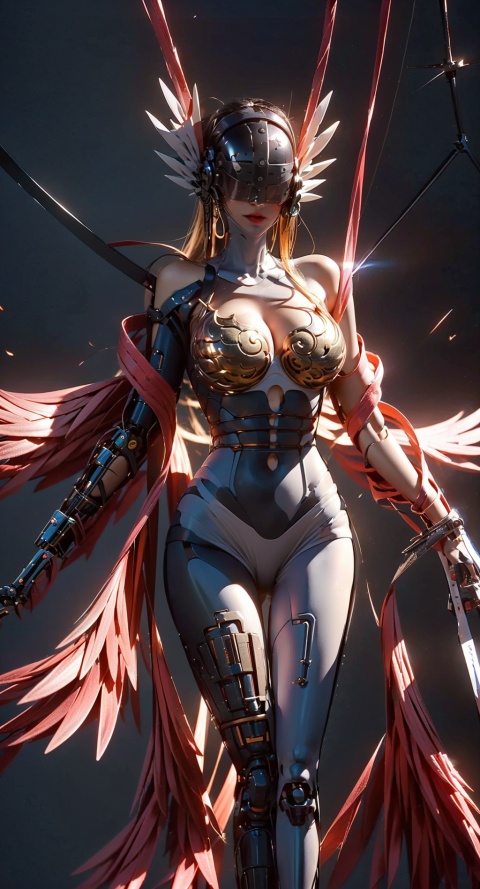  High quality, game CG, wallpaper,1girl, best quality, looking at the audience,(mechanical parts),Mechanical arm,cyberpunk, samurai sword, mechanical body,china dress,tutuhh,Tightlatexclothing,necktie,原神,治疗, ROBOT