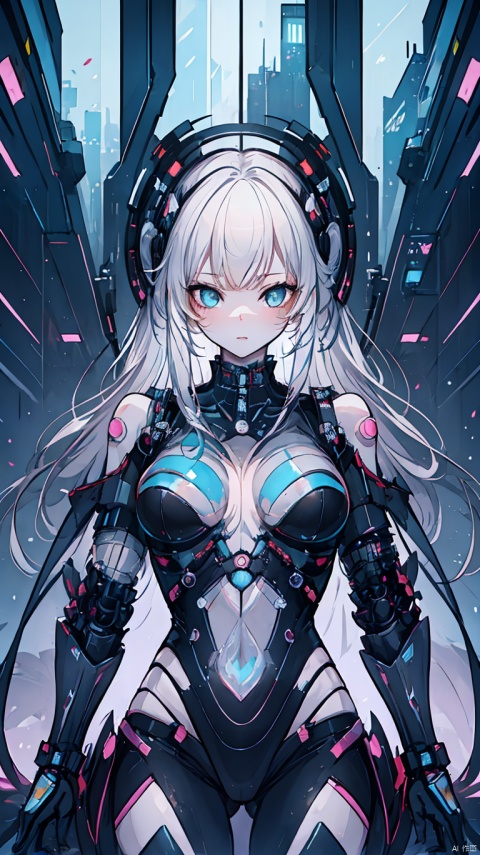  Mechanical body, mechanization, exquisite and beautiful facial features, cyberpunk style, cyberpunk lighting, gorgeous style, eyes flashing with dazzling light, yxch, fantasy