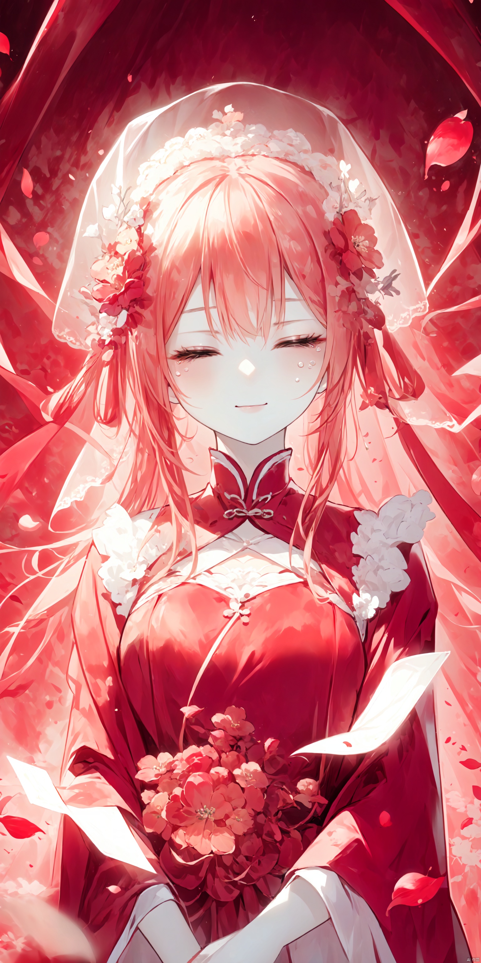  girl1girl, long hair, solo, veil, flower, closed eyes, dress, smile, wedding dress, hair ornament, petals, dated, ribbon, tears, bouquet, bridal veil, signature, hair flower, red hair, crying, white background, pink hair, upper body, masterpiece, top quality, horror, theme, masterpiece, masterpiece, top quality, no humans, scenery, red theme, night, Ylvi-Tattoos, horror, theme, Tombstone, Grave, cute girl, Paper man, Paper dowry, Dowry, Bride of Horrors, Oni Shin Musume, Paper sedan chair, Sedan chair, horror, Demon Bride, The wedding dress is new, Bride's robe, Red wedding dress, Oni Shin Musume, Underworld wedding, The yin is strong, Ghost Love, It's not pure, The dead in vain, The heart is restless, Lonely and cold in the month before the grave, The cemetery is grass-colored and tear-stained, The dusty past is like smoke, There was no end to the sigh of sorrow, White wedding dress, best quality, best quality,,(masterpiece, top quality, best quality),horror (theme),
masterpiece,(masterpiece, top quality, best quality, ((no humans)), scenery, red theme, night, Ylvi-Tattoos, horror (theme),Tombstone, Grave, cute girl, (\shuang hua\), purdress, hanfu, backlight, Chinese weddingdress, Dragon and girl, chineseclothes, hydress-hair ornaments