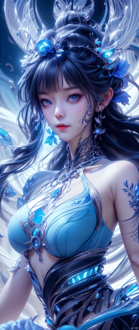  (masterpiece, best quality, ultra-detailed, highres, best illustration), depth of field, very detailed background, extreme light and shadow, (detailed eyes), perfect anatomy, dynamic angle, wide shot,
magical abstraction, (blue biolumenescent magical glow:1.4), (blue tattooes:1.2), elf, (pale skin:1.1), (delicate and beautiful oriental face), butterflies, (upper thighs shot:1.3), cloudy night, (fantasy style, 8K, masterpiece, best quality:1.15), (intricate details:0.9), (hdr, hyperdetailed:1.2)