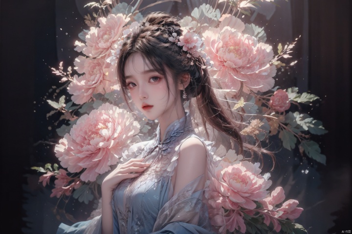  masterpiece,(best quality),official art, extremely detailed cg 8k wallpaper,((crystalstexture skin)), (extremely delicate and beautiful),highly detailed,1girl,solo,long hair,ruhua, qianjin, futuaner