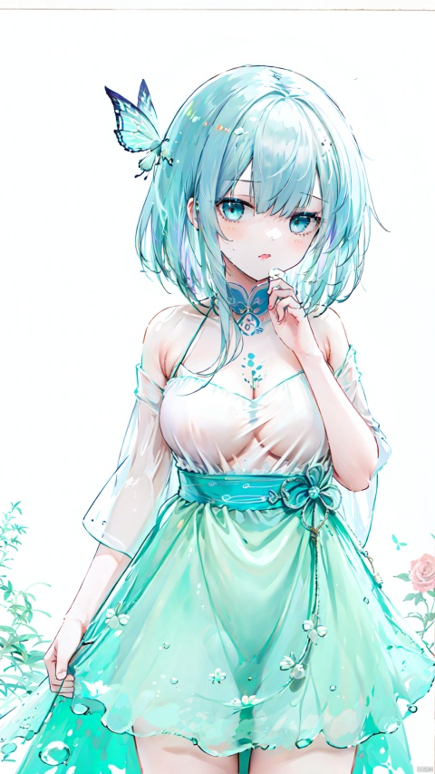  blue ru_qun,best_quality,head,original_outfit,hanfu,clear details,masterpiece, best_quality, clear details,1girl,garden background,, butterfly on finger,blue eyes,white hair,long hair,big eyes ,yuzu,liquid clothes,girl,Anime,azur lane, Chinese style, best quality, Apricot eye, mature female, solo