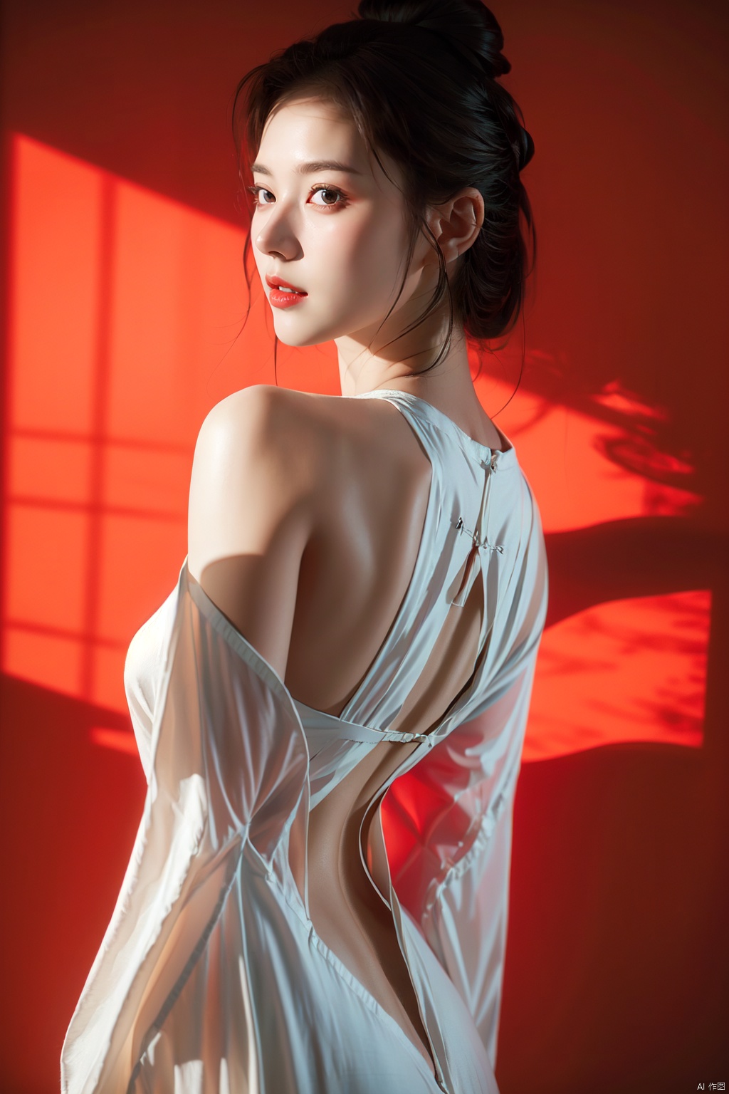 Best quality, masterpiece, photorealistic, 32K uhd, official Art,
1girl, dofas, solo, , bare back