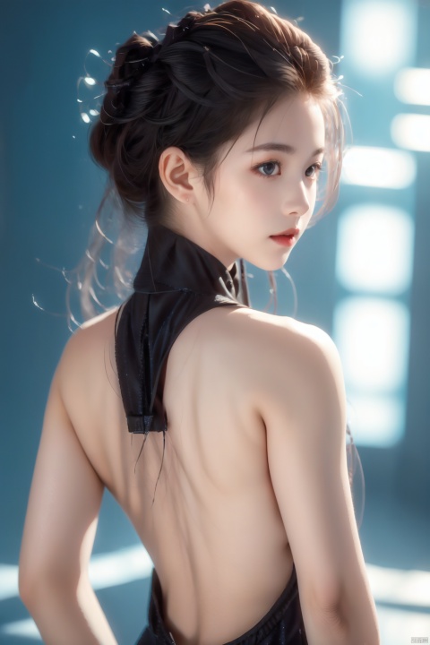 Best quality, masterpiece, photorealistic, 32K uhd, official Art,
1girl, laojun, solo, , bare back